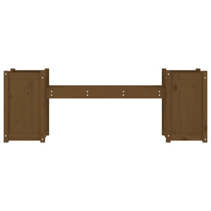 Banco c/ vasos 180x36x63cm madeira de pinho maciça castanho-mel