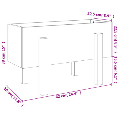 Vaso/floreira de jardim 62x30x38 cm madeira de pinho maciça