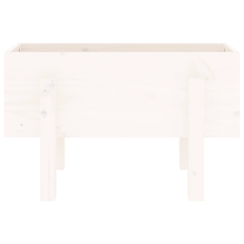 Vaso/floreira de jardim 62x30x38 cm pinho maciço branco