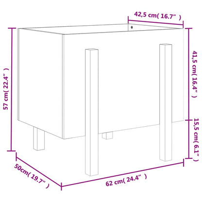 Vaso/floreira de jardim 62x50x57 cm pinho maciço preto