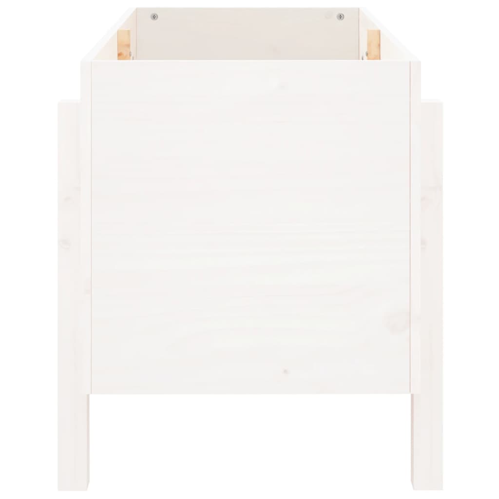 Canteiro elevado de jardim 101x50x57 cm pinho maciço branco