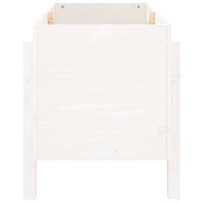 Canteiro elevado de jardim 101x50x57 cm pinho maciço branco