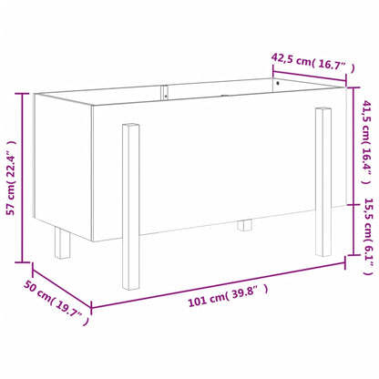 Canteiro elevado de jardim 101x50x57 cm pinho maciço branco