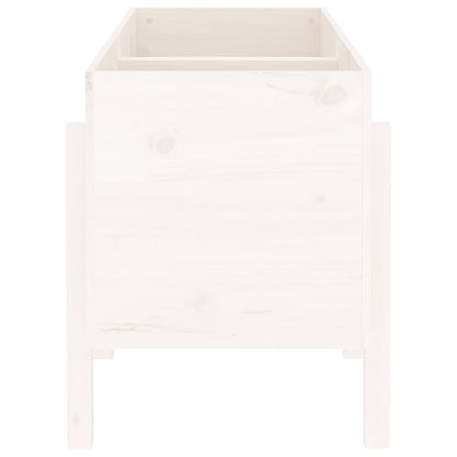Canteiro elevado de jardim 121x50x57 cm pinho maciço branco