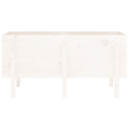 Canteiro elevado de jardim 121x50x57 cm pinho maciço branco