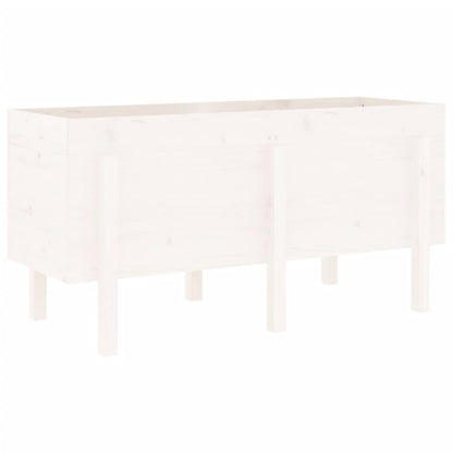 Canteiro elevado de jardim 121x50x57 cm pinho maciço branco