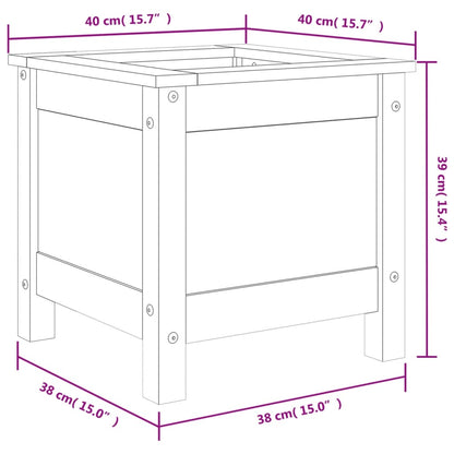 Vaso/floreira de jardim 40x40x39 cm pinho maciço branco