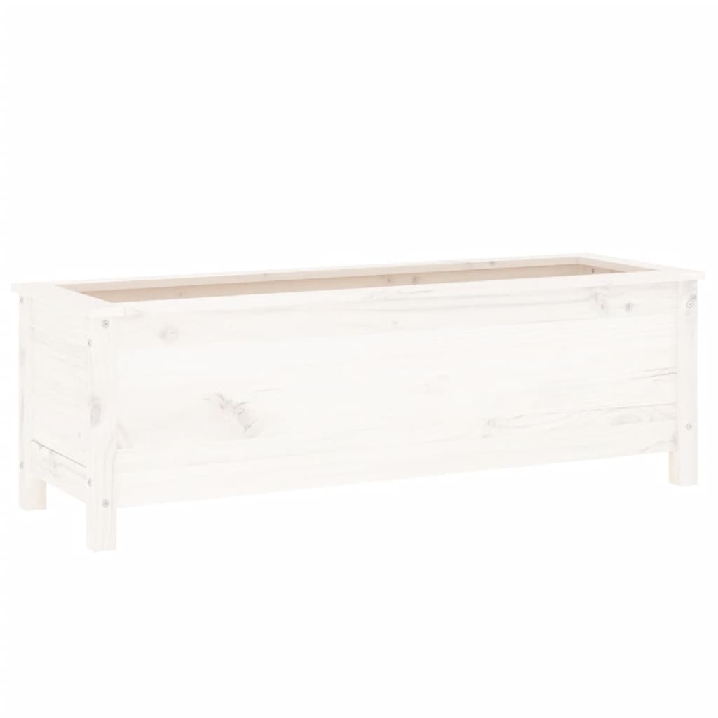 Canteiro elevado de jardim 119,5x40x39 cm pinho maciço branco