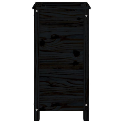 Vaso/floreira de jardim 40x40x78 cm pinho maciço preto