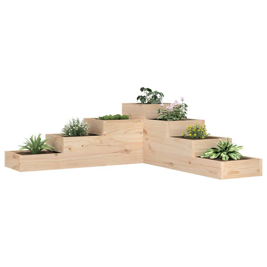 Vaso de jardim 4 níveis 106x104,5x36 cm madeira maciça pinho