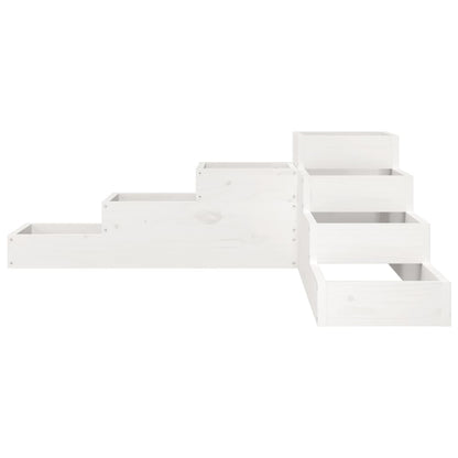 Floreira com 4 níveis 106x104,5x36 cm pinho maciço branco