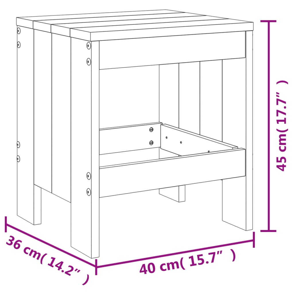 Bancos de jardim 2 pcs 40x36x45 cm pinho maciço castanho-mel