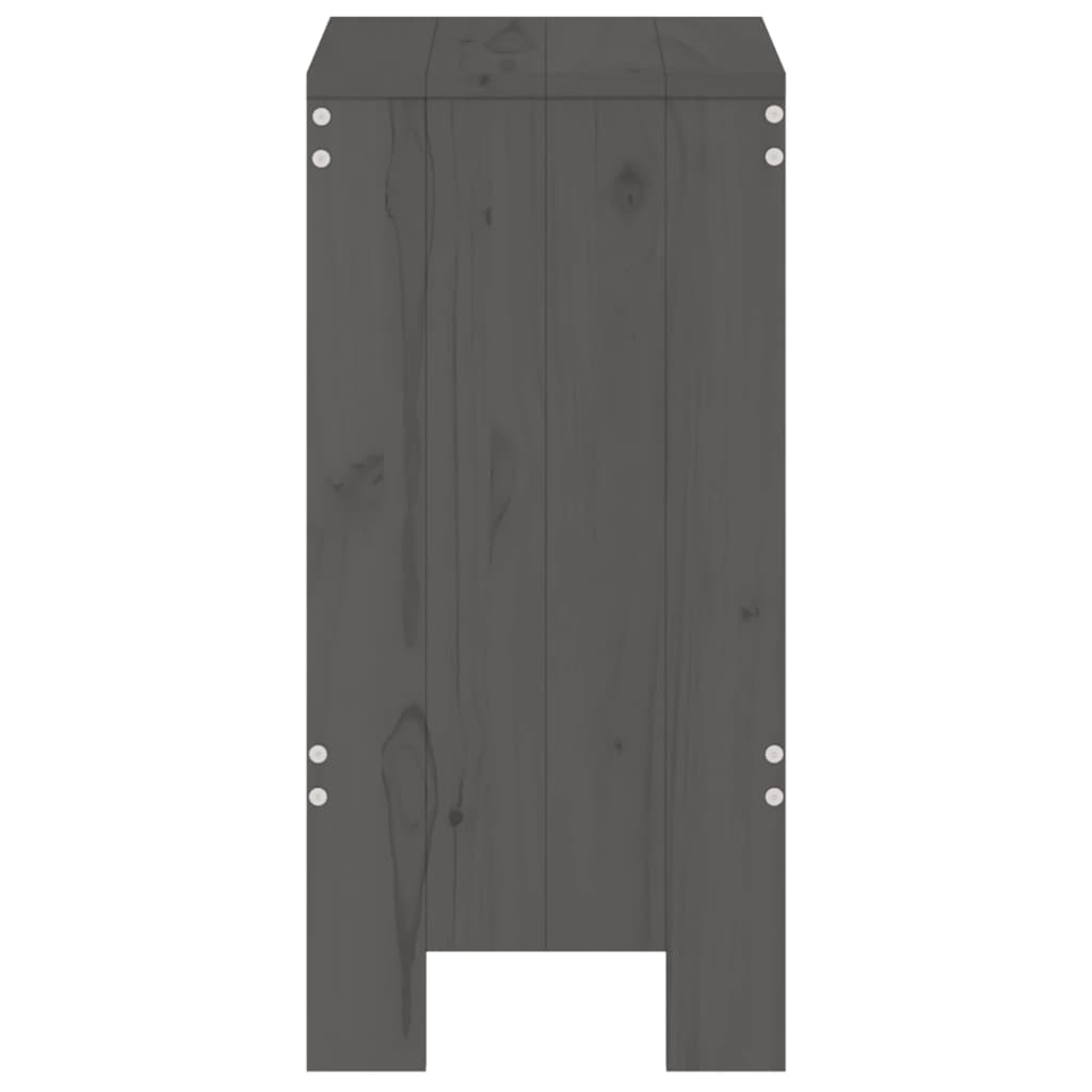 Bancos de bar 2 pcs 40x36x75 cm madeira de pinho maciça cinza
