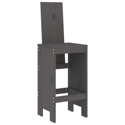 Cadeiras de bar 2 pcs 40x42x120 cm pinho maciço cinzento