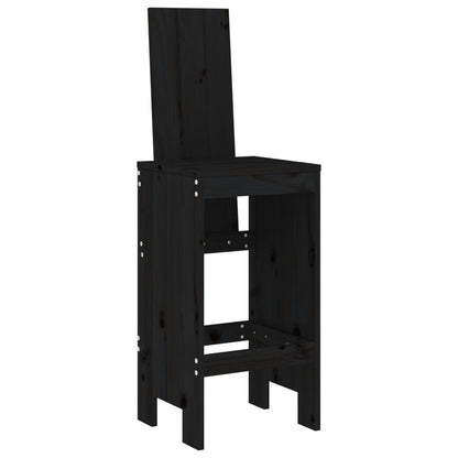 Cadeiras de bar 2 pcs 40x42x120 cm pinho maciço preto