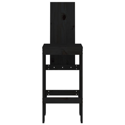 Cadeiras de bar 2 pcs 40x42x120 cm pinho maciço preto