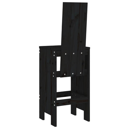 Cadeiras de bar 2 pcs 40x42x120 cm pinho maciço preto