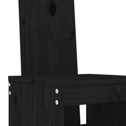 Cadeiras de bar 2 pcs 40x42x120 cm pinho maciço preto