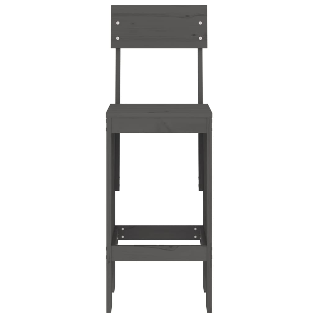 Cadeiras de bar 2 pcs 40x48,5x115,5 cm pinho maciço cinzento