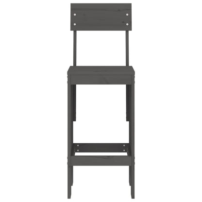Cadeiras de bar 2 pcs 40x48,5x115,5 cm pinho maciço cinzento