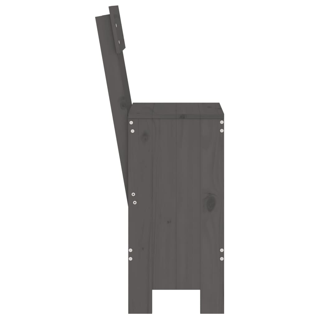 Cadeiras de bar 2 pcs 40x48,5x115,5 cm pinho maciço cinzento