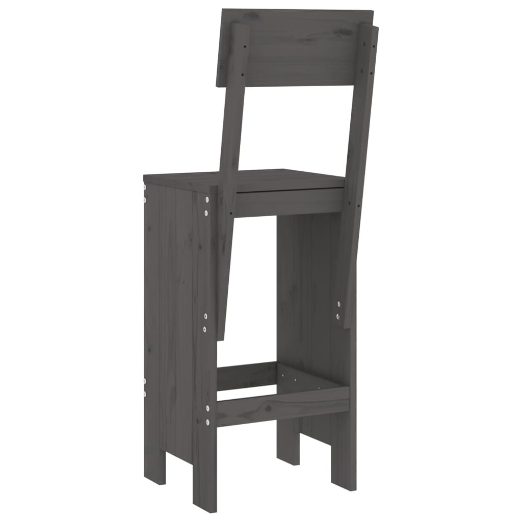 Cadeiras de bar 2 pcs 40x48,5x115,5 cm pinho maciço cinzento