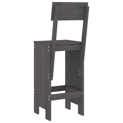 Cadeiras de bar 2 pcs 40x48,5x115,5 cm pinho maciço cinzento