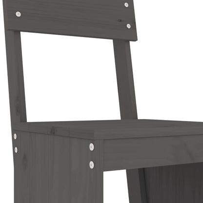 Cadeiras de bar 2 pcs 40x48,5x115,5 cm pinho maciço cinzento