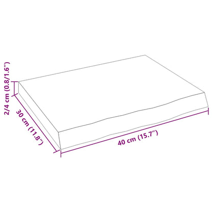 Prateleira de parede 40x30x(2-4) cm carvalho maciço não tratado