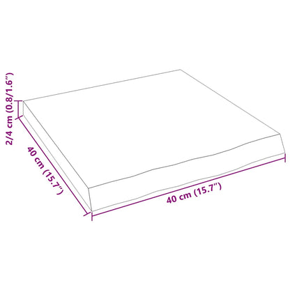 Prateleira de parede 40x40x(2-4) cm carvalho maciço não tratado