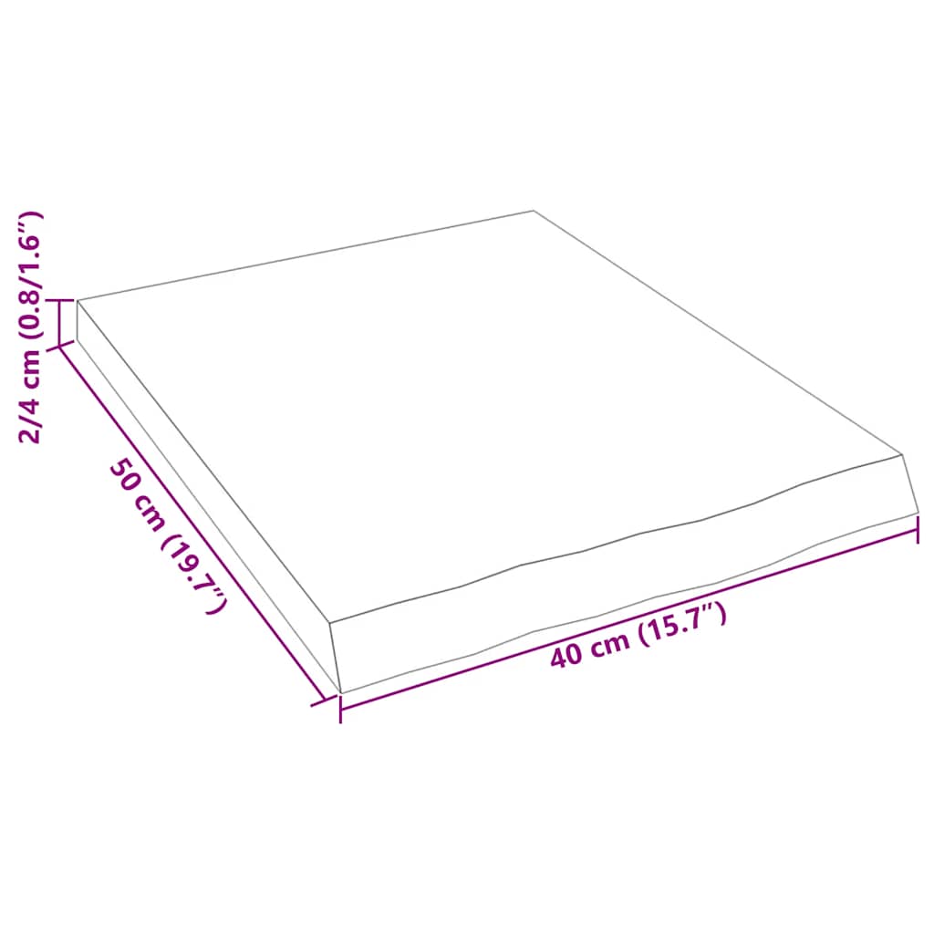 Prateleira de parede 40x50x(2-4) cm carvalho maciço não tratado