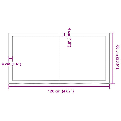 Prateleira de parede 120x60x(2-6)cm carvalho maciço não tratado