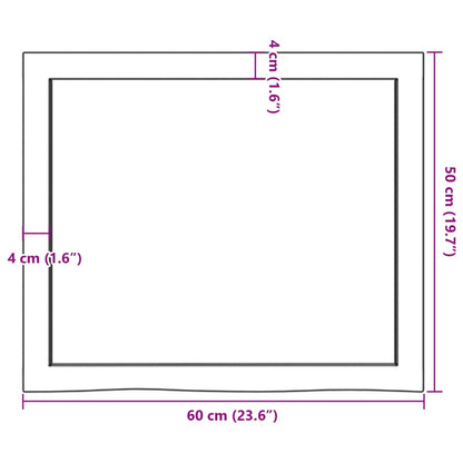 Prateleira de parede 60x50x(2-4) cm carvalho tratado castanho
