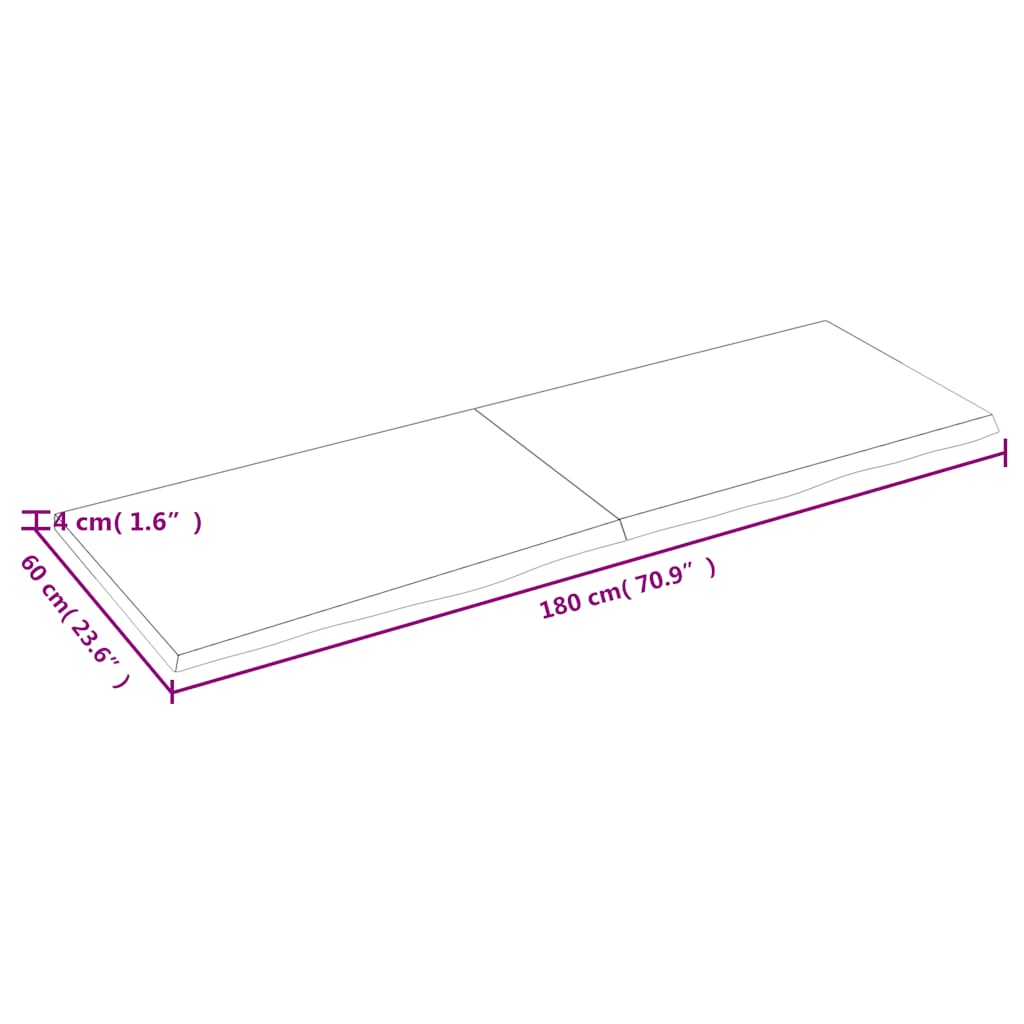 Prateleira de parede 180x60x(2-4) cm carvalho tratado castanho