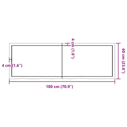 Prateleira de parede 180x60x(2-4) cm carvalho tratado castanho