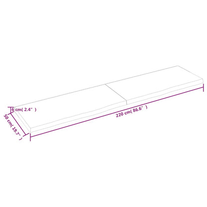 Prateleira de parede 220x50x(2-6) cm carvalho tratado castanho