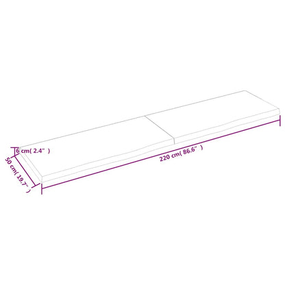 Prateleira de parede 220x50x(2-6) cm carvalho tratado castanho