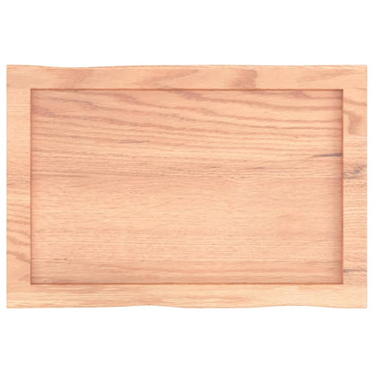 Tampo de mesa com bordas vivas carvalho tratado castanho-claro