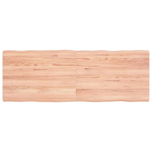 Tampo de mesa com bordas vivas carvalho tratado castanho-claro