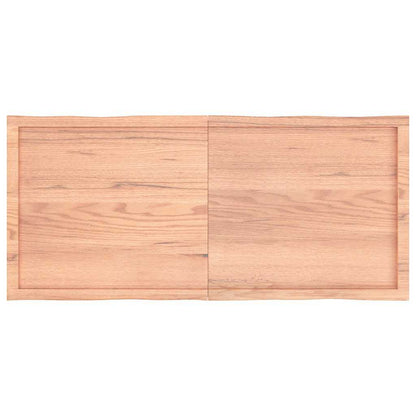 Tampo de mesa com bordas vivas carvalho tratado castanho-claro