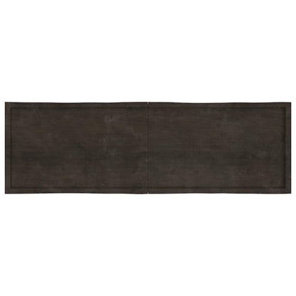 Tampo de mesa com bordas vivas maciço tratado castanho-escuro