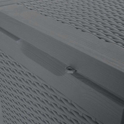 Caixa de arrumação para jardim 90 L vime PP cinzento