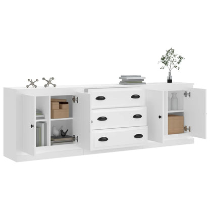 Aparadores 3 pcs madeira processada branco