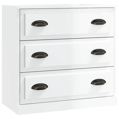 Aparadores 2 pcs derivados de madeira branco brilhante