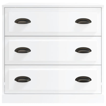 Aparadores 2 pcs derivados de madeira branco brilhante