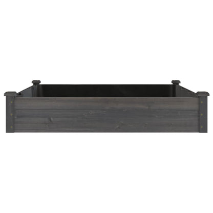 Canteiro elevado c/ forro 120x120x25 cm abeto maciço cinzento