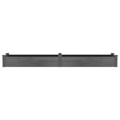 Canteiro elevado c/ forro 240x45x25 cm abeto maciço cinzento