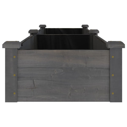 Canteiro elevado c/ forro 240x45x25 cm abeto maciço cinzento