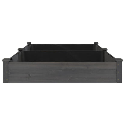 Canteiro elevado c/ forro 240x120x25 cm abeto maciço cinzento