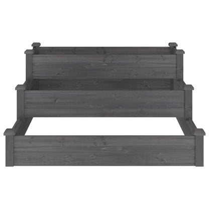 Canteiro elevado de jardim 120x120x56cm abeto maciço cinzento